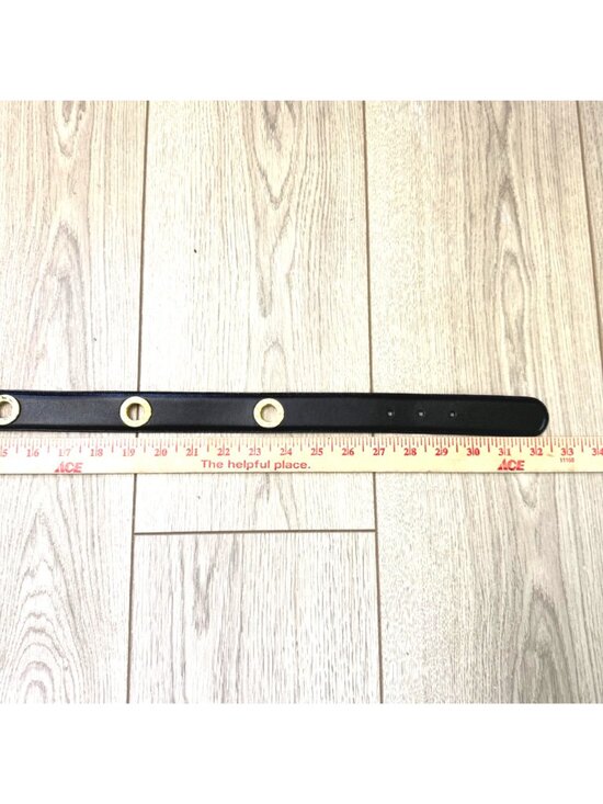 Paloma Picasso Italy Women\'s Leather Belt Sz S Black Vintage Eighties High Glam